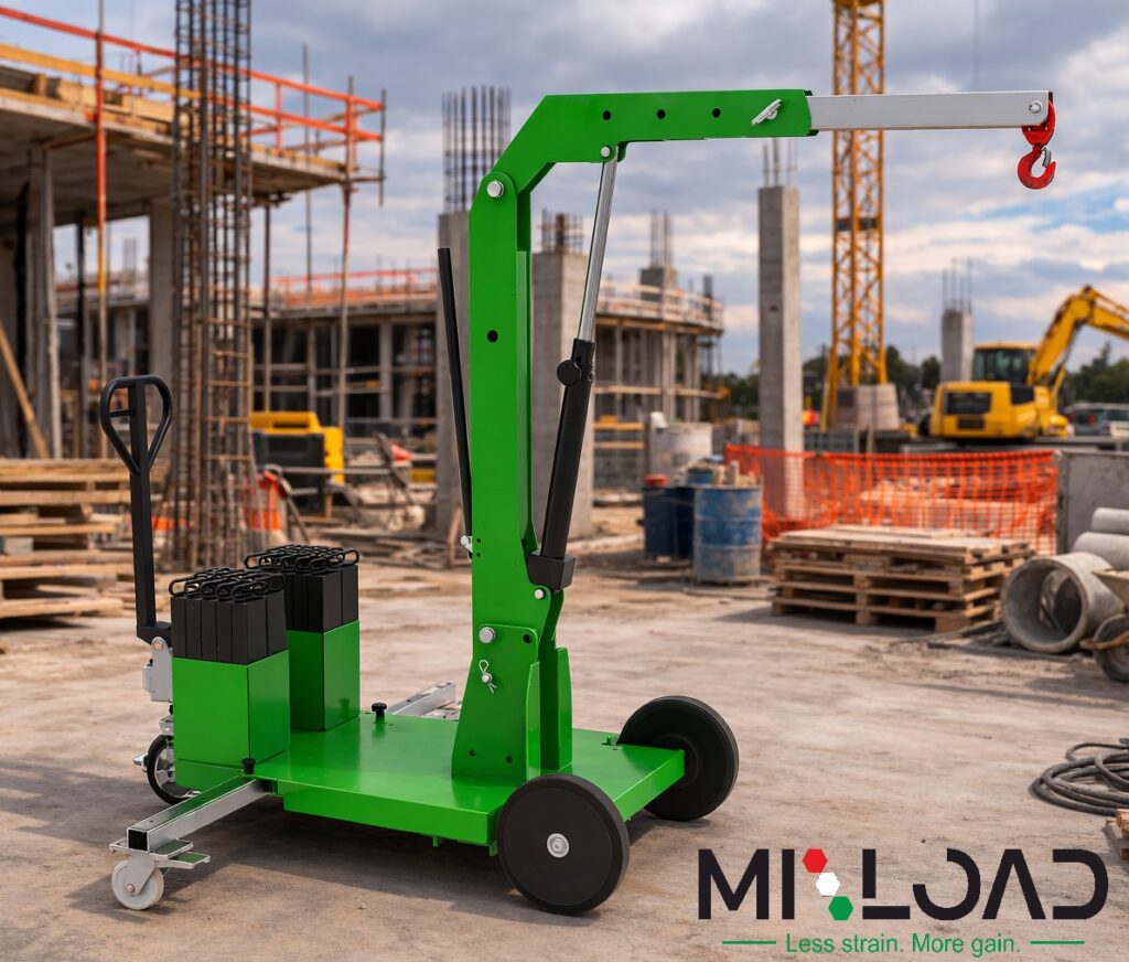 Miload mini gru compatte per sollevamento in spazi ristretti e cantieri edili - Mini gru mobili con contrappesi removibili