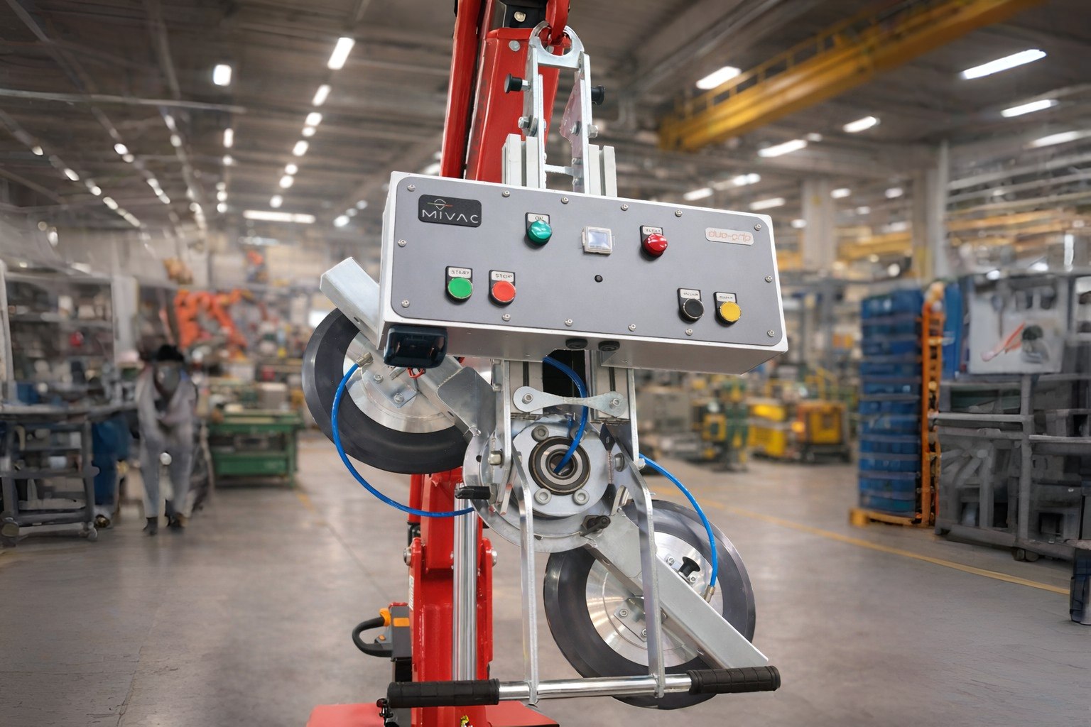 Duogrip by Mivac - sollevatore sottogancio a ventosa con batterie - capacità max 400 kg - Duo-grip sollevatore a ventose