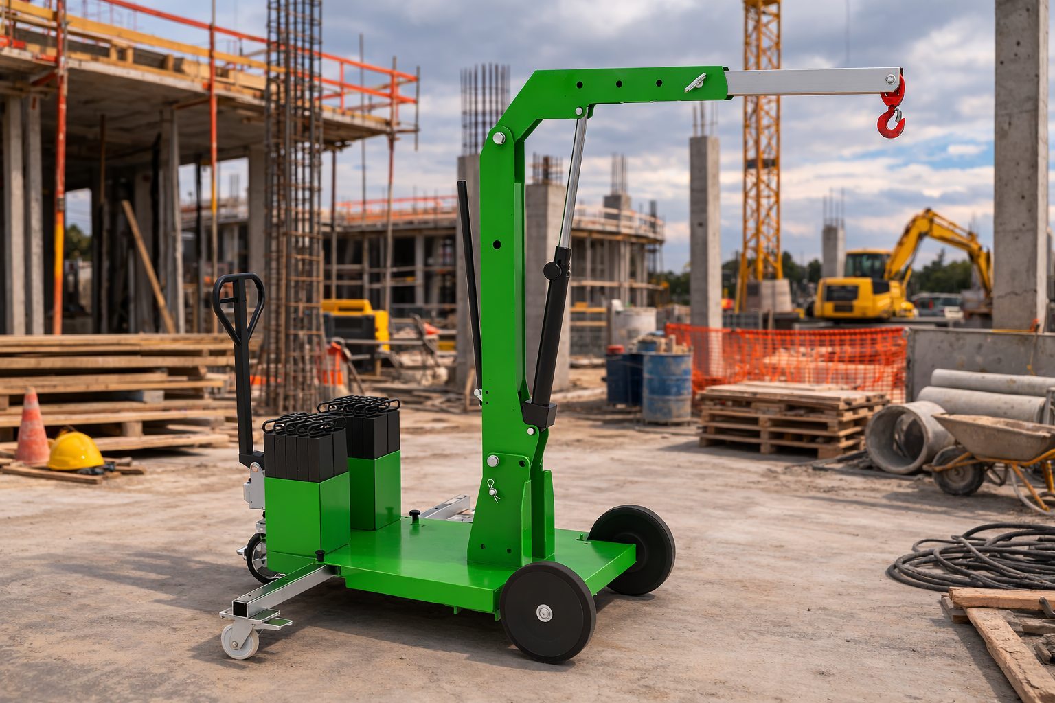 Gruetta su ruote per lavori edili Miload MF450 capacità di sollevamento 450 kg mini gru per cantieri