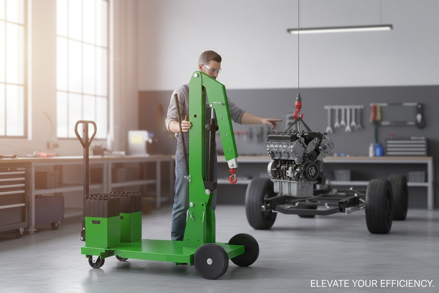 Mini gru per officine meccaniche sollevamento motori Miload MF450 portata 450kg